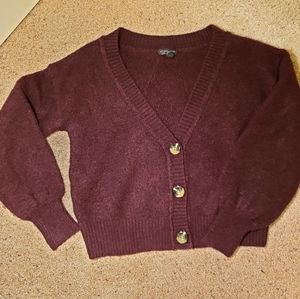 Topshop Bubble Sleeve Cardigan